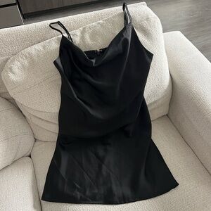 UO Mallory Cowl Neck Slip Dress - Black